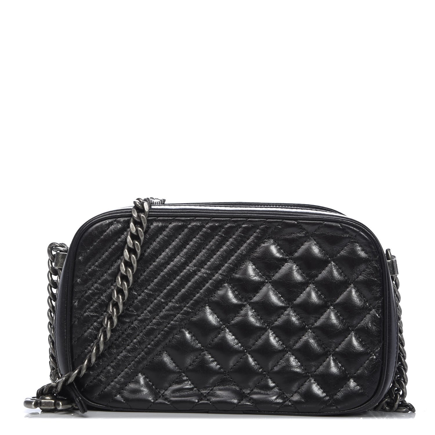 Chanel Lambskin Quilted Small Coco Boy Camera Case Black 1 of 11