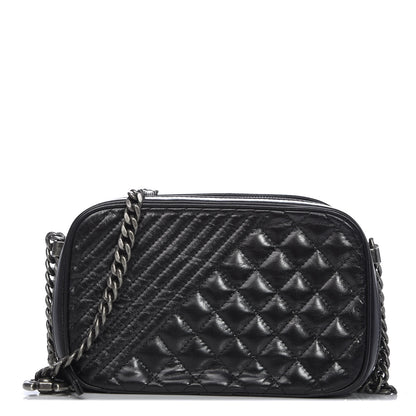 Chanel Lambskin Quilted Small Coco Boy Camera Case Black 1 of 11