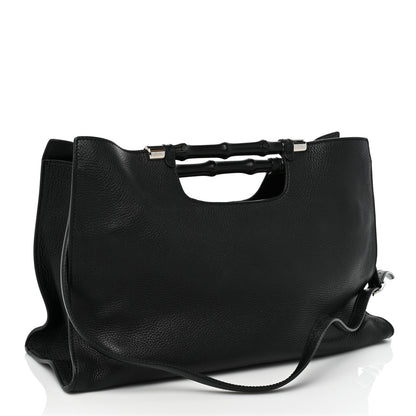 Gucci Calfskin Medium Bamboo Daily Shopper Black 3 of 13