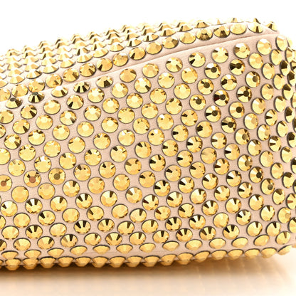 Prada Satin Crystal Triangle Crossbody Pouch Platino 9 of 10