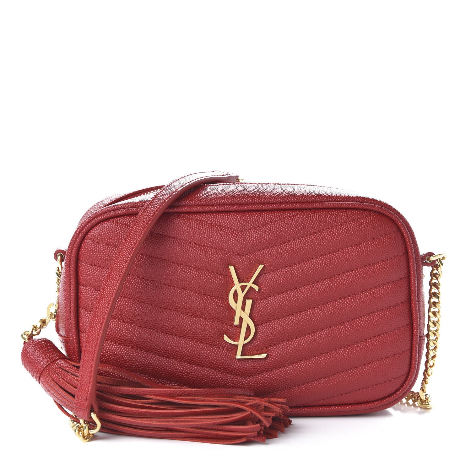 Saint Laurent Grain De Poudre Matelasse Monogram Mini Lou Camera Bag Eros Red 1 of 9