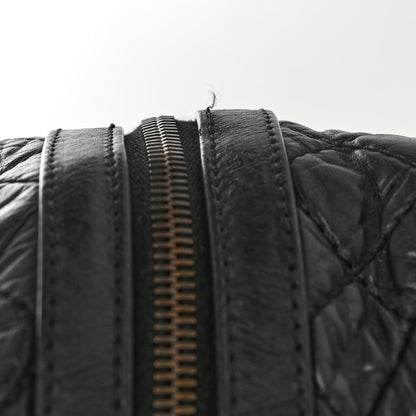 Chanel Aged Calfskin Quilted Large Secret Tag Bowling Bag Black 12 of 12