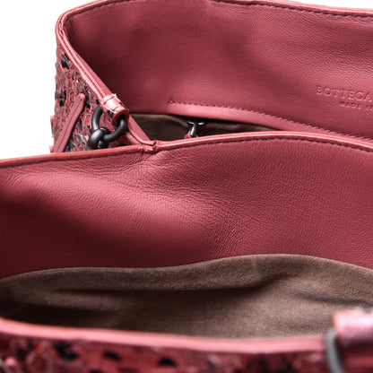 Bottega Veneta Nappa Intrecciato Snakeskin Large Flow Wave Tote Red 12 of 13