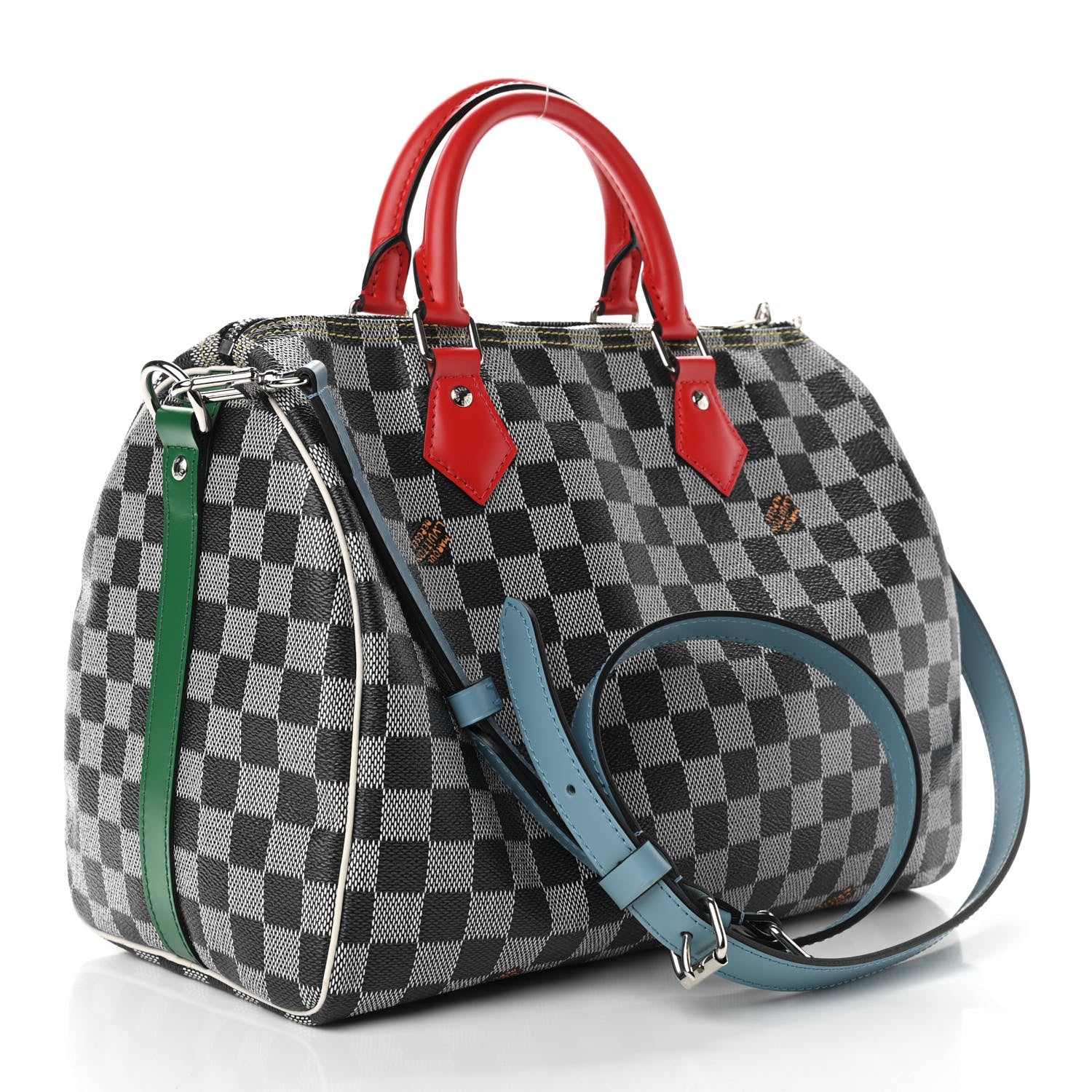 Louis Vuitton Damier Speedy Bandouliere 30 Black White 3 of 10