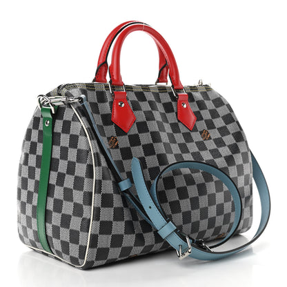 Louis Vuitton Damier Speedy Bandouliere 30 Black White 3 of 10