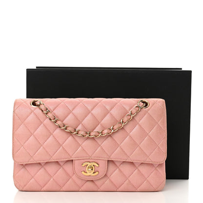 Chanel Iridescent Caviar Quilted Medium Double Flap Rose Pink 14 of 14