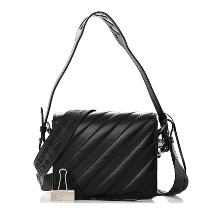 Off-White Calfskin Padded Diag Binder Flap Bag Black 1 of 18