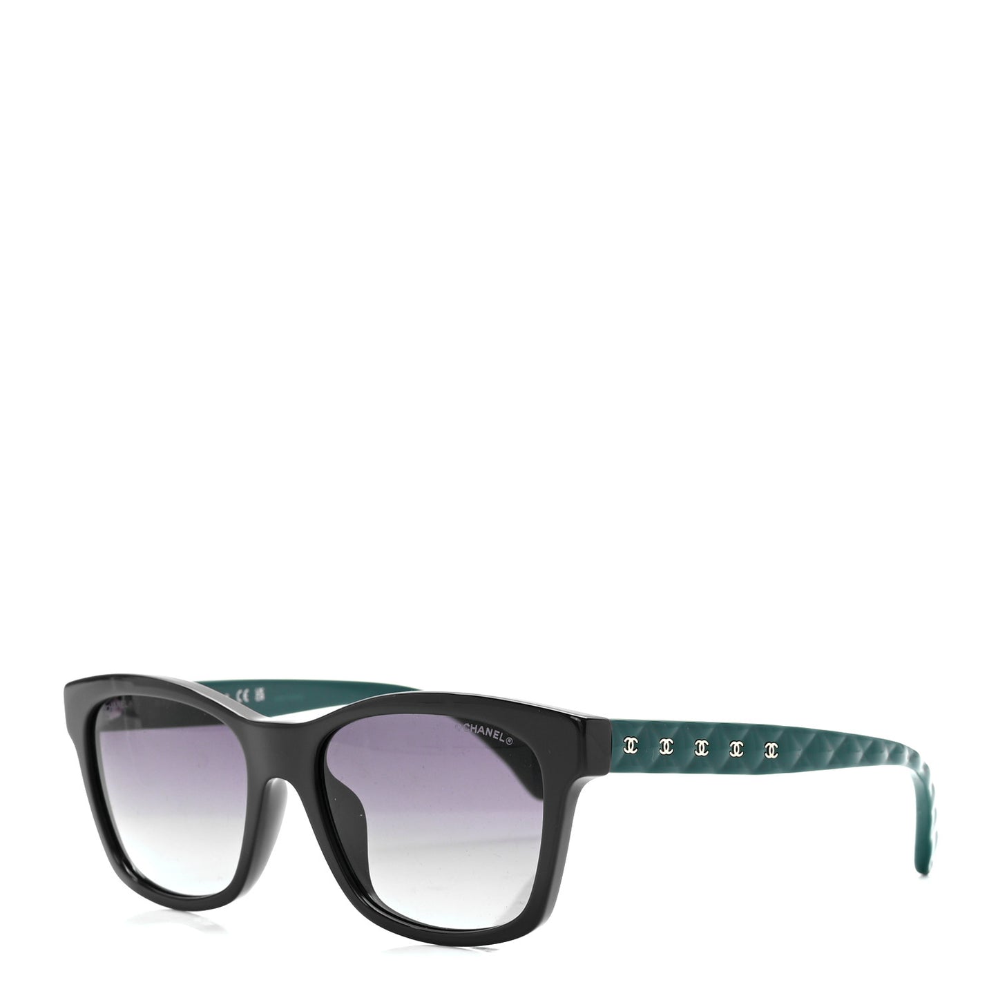 Acetate Quilted Square Sunglasses 5484-A Blue Green