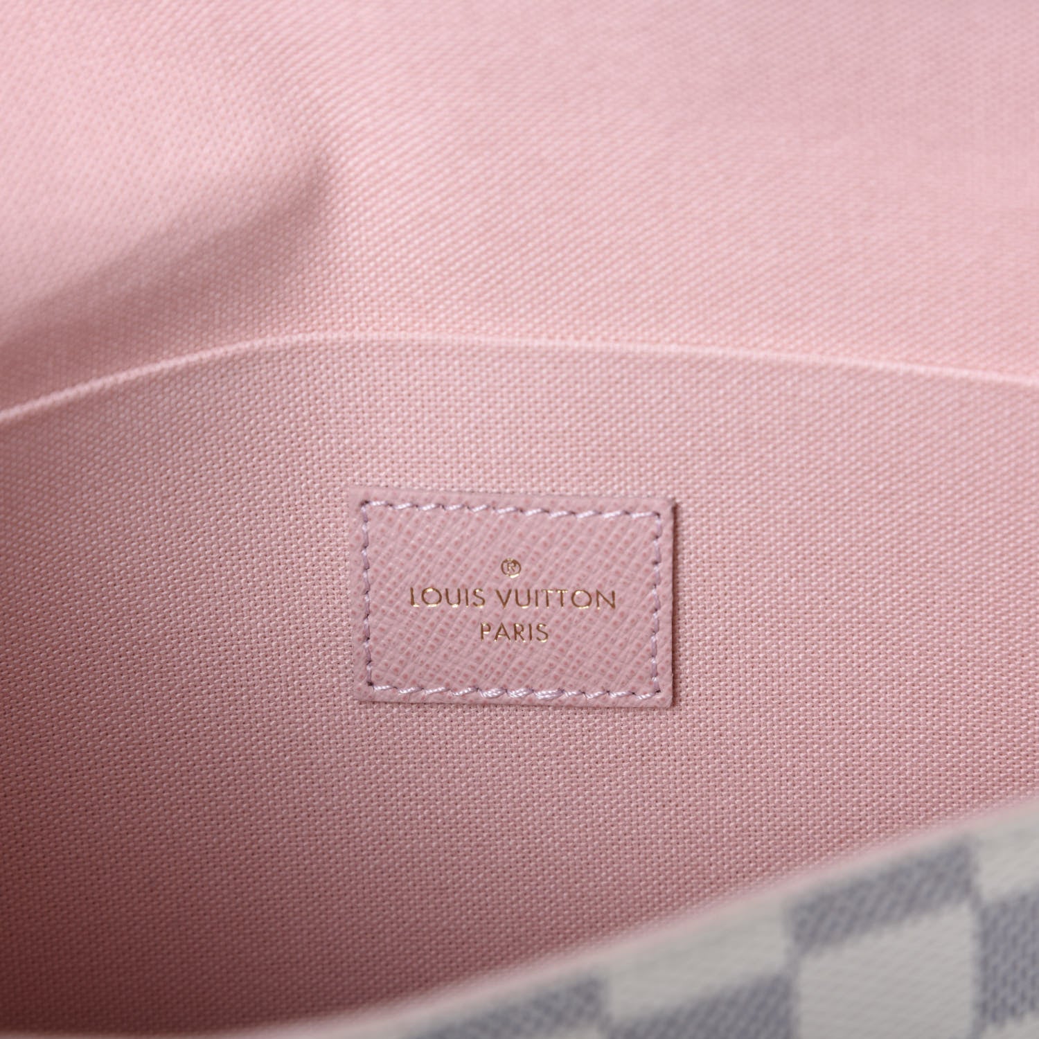 Louis Vuitton Damier Azur Pochette Felicie Chain Wallet Rose Ballerine 6 of 9