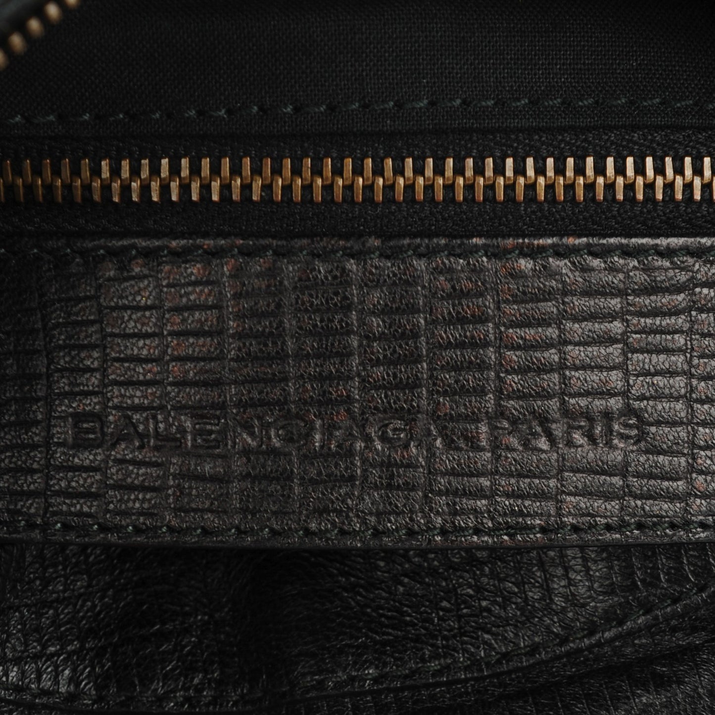 Agneau Lizard Embossed Classic Hardware Hip Black