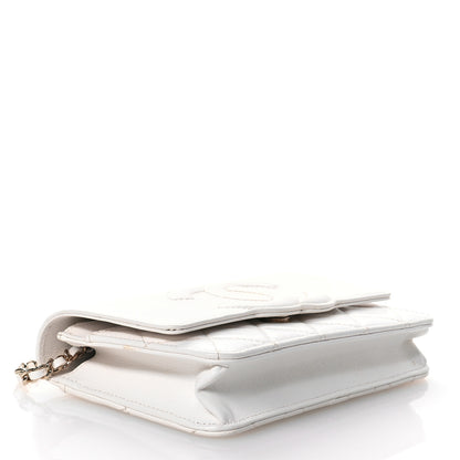 Chanel Goatskin Quilted Timeless CC Wallet On Chain WOC White 4 of 12