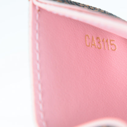 Louis Vuitton Damier Ebene Caissa Card Holder Rose Ballerine 7 of 7