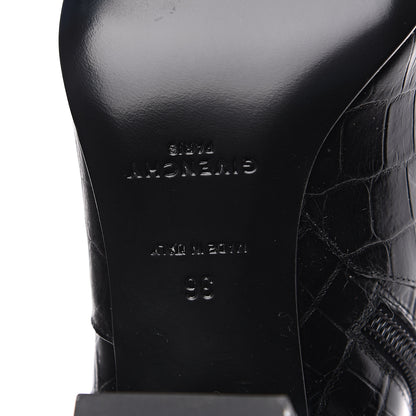 Givenchy Calfskin Crocodile Embossed Ankle Boots 36 Black 6 of 7