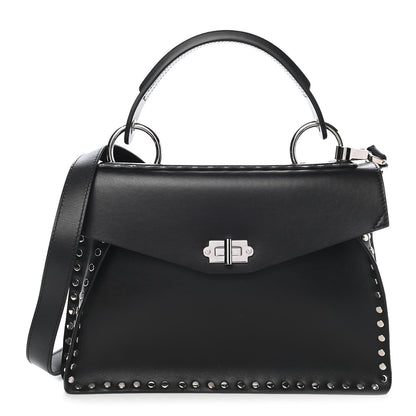 Proenza Schouler Calfskin Medium Studded Hava Top Handle Bag Black 1 of 8