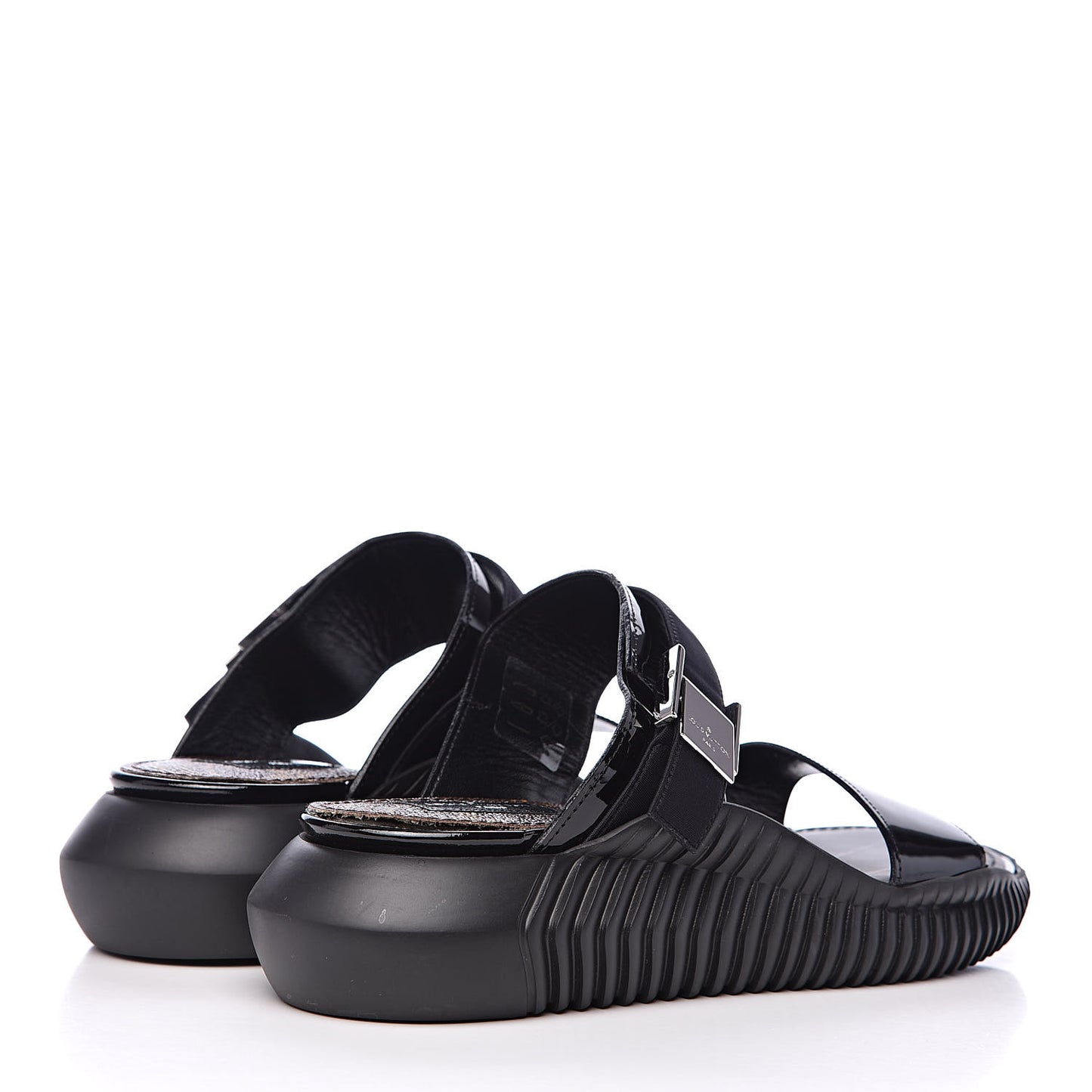 Patent Monogram Sandals 36 Black