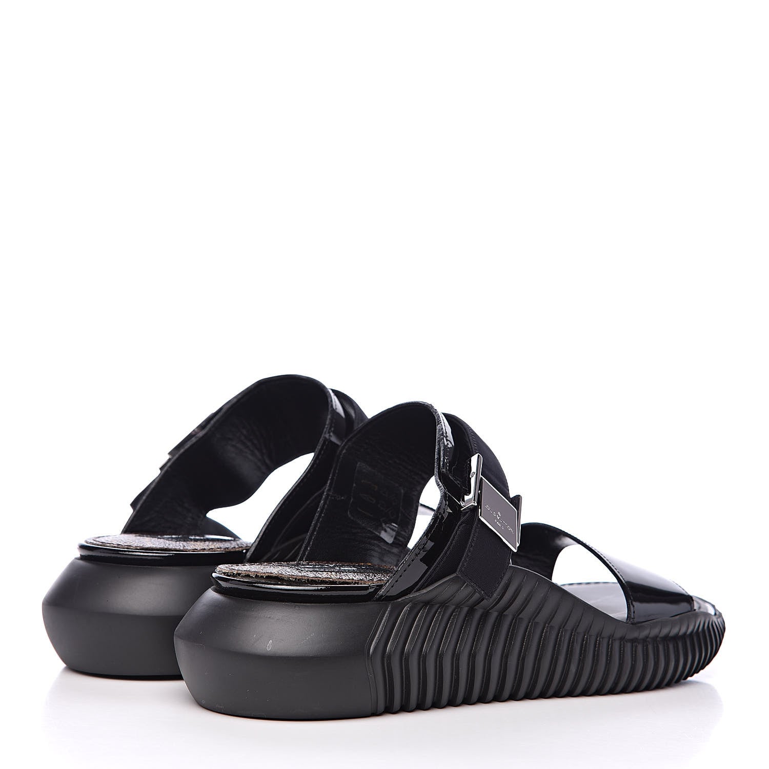 Louis Vuitton Patent Monogram Sandals 36 Black 6 of 13