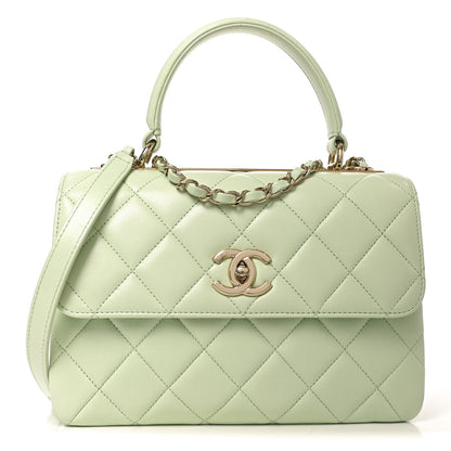 Chanel Lambskin Quilted Small Trendy CC Flap Dual Handle Bag Light Green 1 of 10