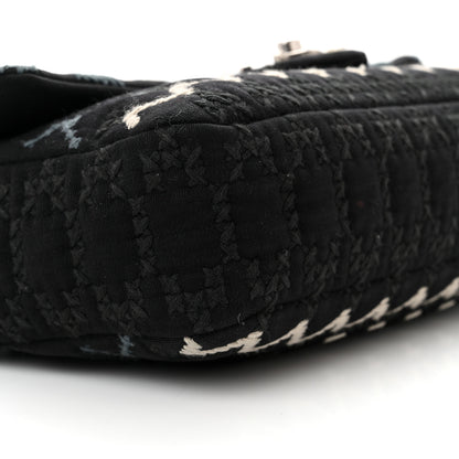 Chanel Jersey Embroidered Paris Dallas Flap Black 9 of 16