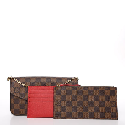 Louis Vuitton Damier Ebene Pochette Felicie Chain Wallet 5 of 13