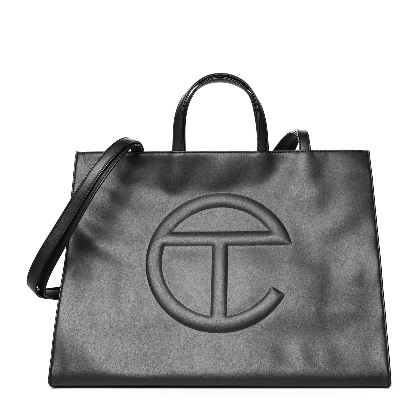 Vegan Leather Large Shopping Bag Black