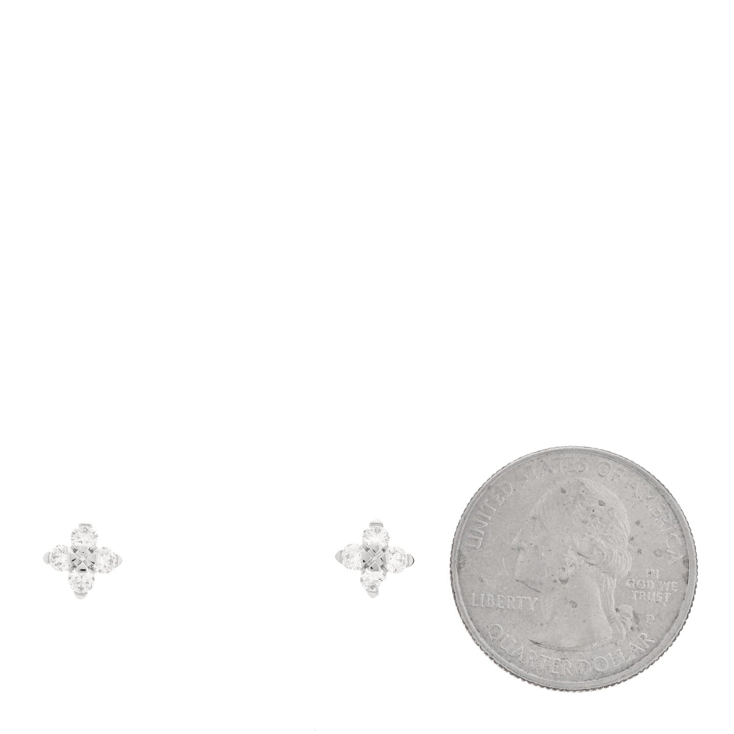18K White Gold Diamond Love in Verona Small Flower Stud Earrings