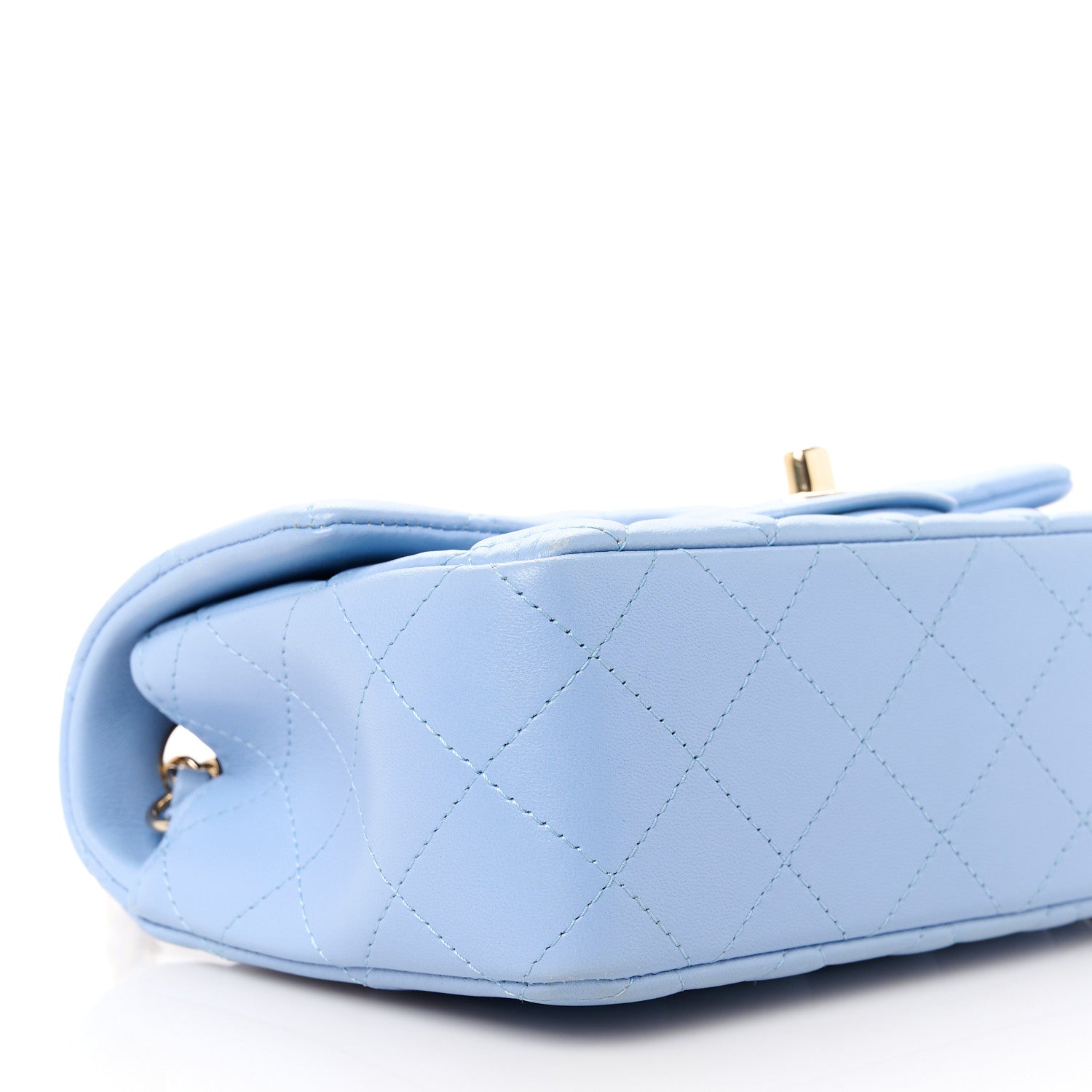 Chanel Lambskin Quilted Mini Rectangular Flap Light Blue 10 of 12
