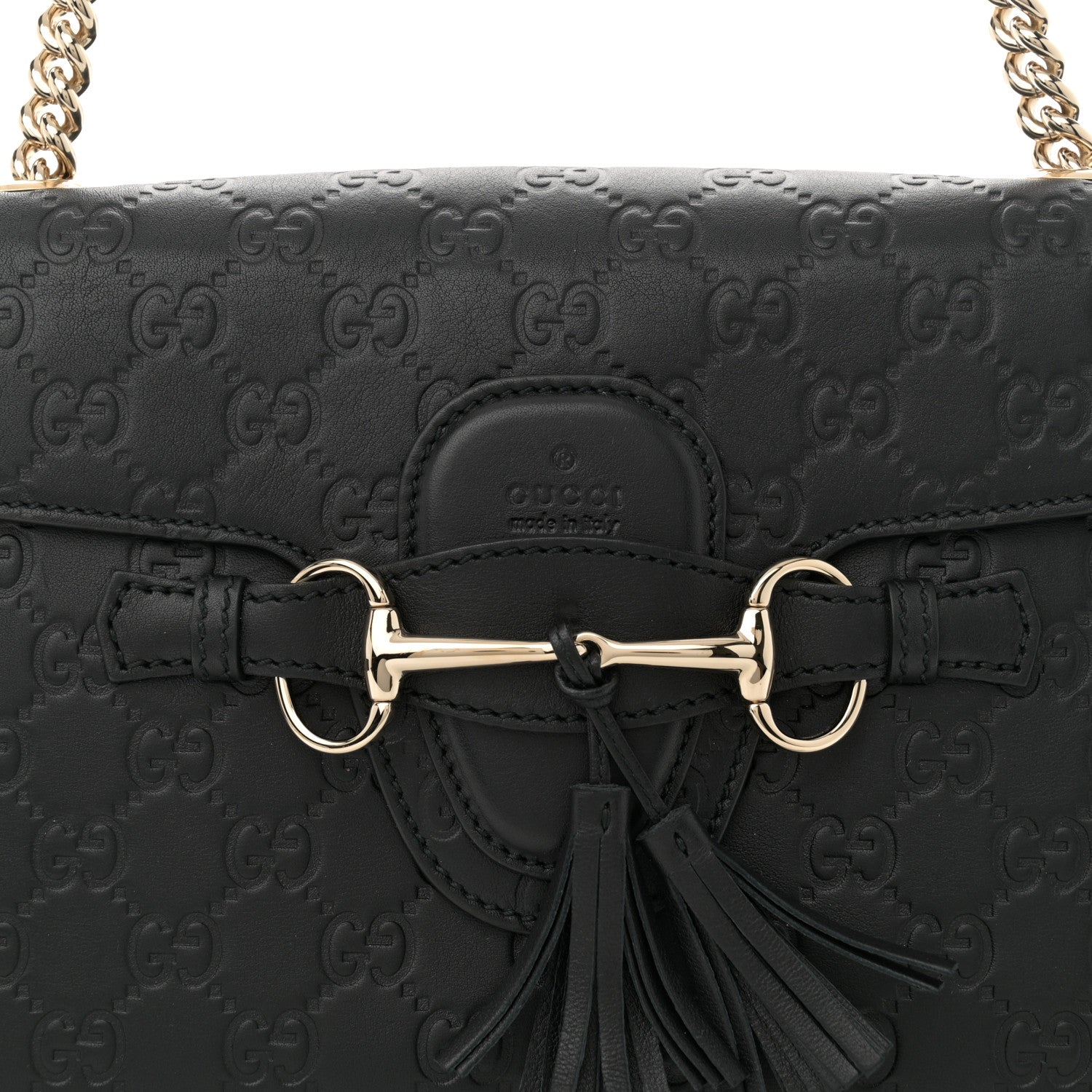 Gucci Guccissima Medium Emily Chain Shoulder Bag Black 8 of 11