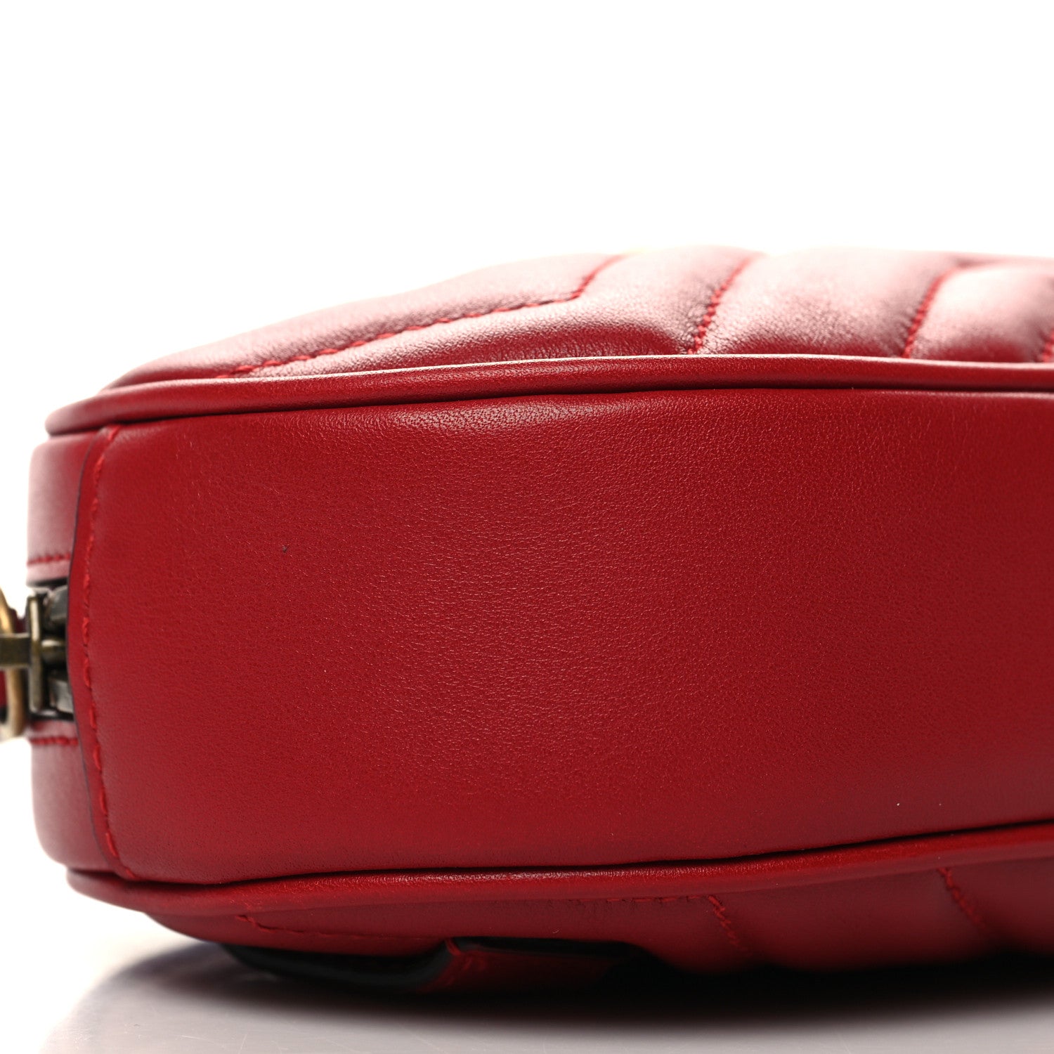 Gucci Calfskin Matelasse GG Marmont Belt Bag 75 30 Hibiscus Red 11 of 12