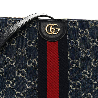 Gucci Denim GG Monogram Web Medium Vanity Blue 8 of 10