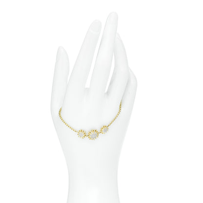David Yurman 18K Yellow Gold Diamond Starburst Three Station Bracelet 2 of 4