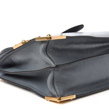 Prada Glace Calf Medium Soft Cahier Bag Marine Astrale 7 of 10