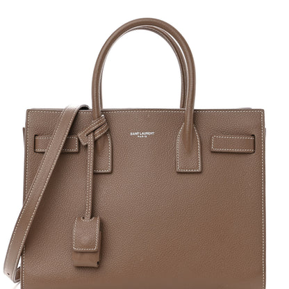 Saint Laurent Grained Calfskin Topstich Baby Sac De Jour Taupe 7 of 11