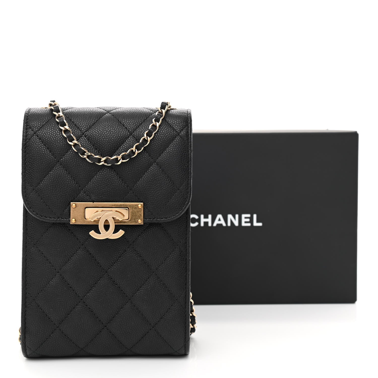 Chanel Caviar Quilted Golden Class Phone Holder Black 13 of 13