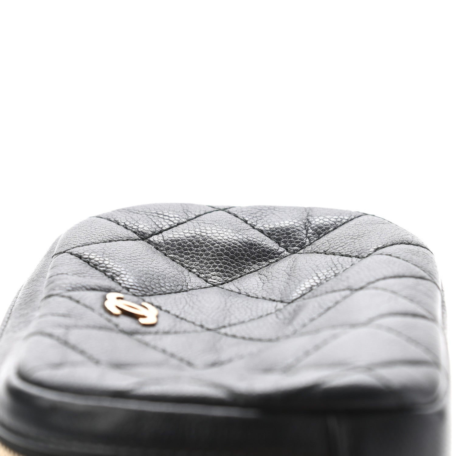 Chanel Caviar Quilted Small Curvy Pouch Cosmetic Case Black 7 of 7