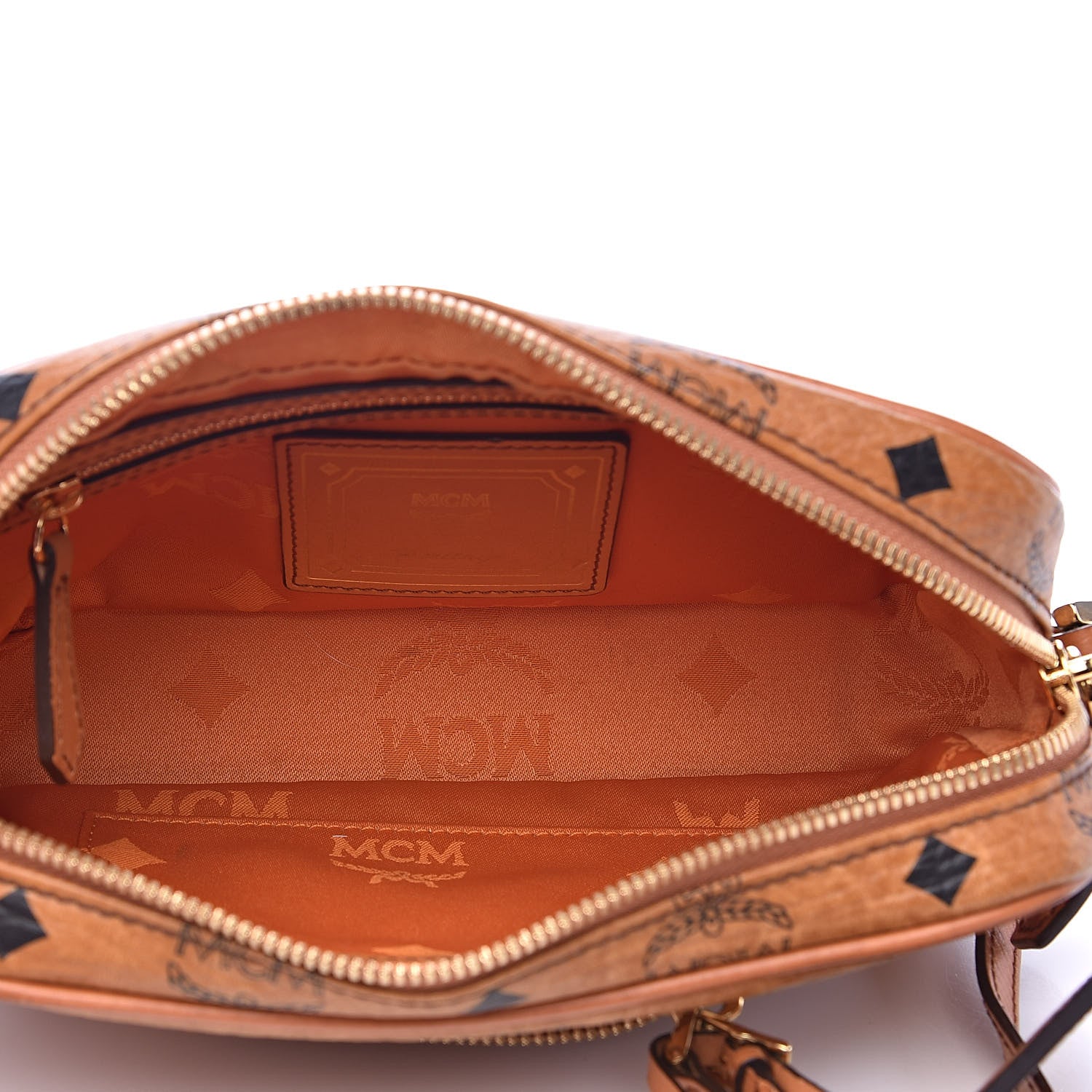 MCM Visetos Small Heritage Line Camera Crossbody Bag Cognac 5 of 15
