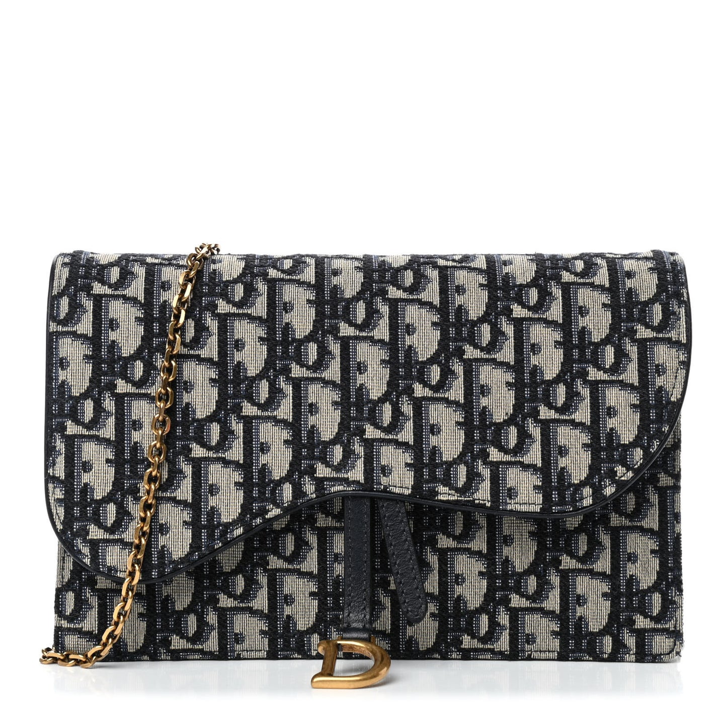 Oblique Saddle Chain Pouch Blue