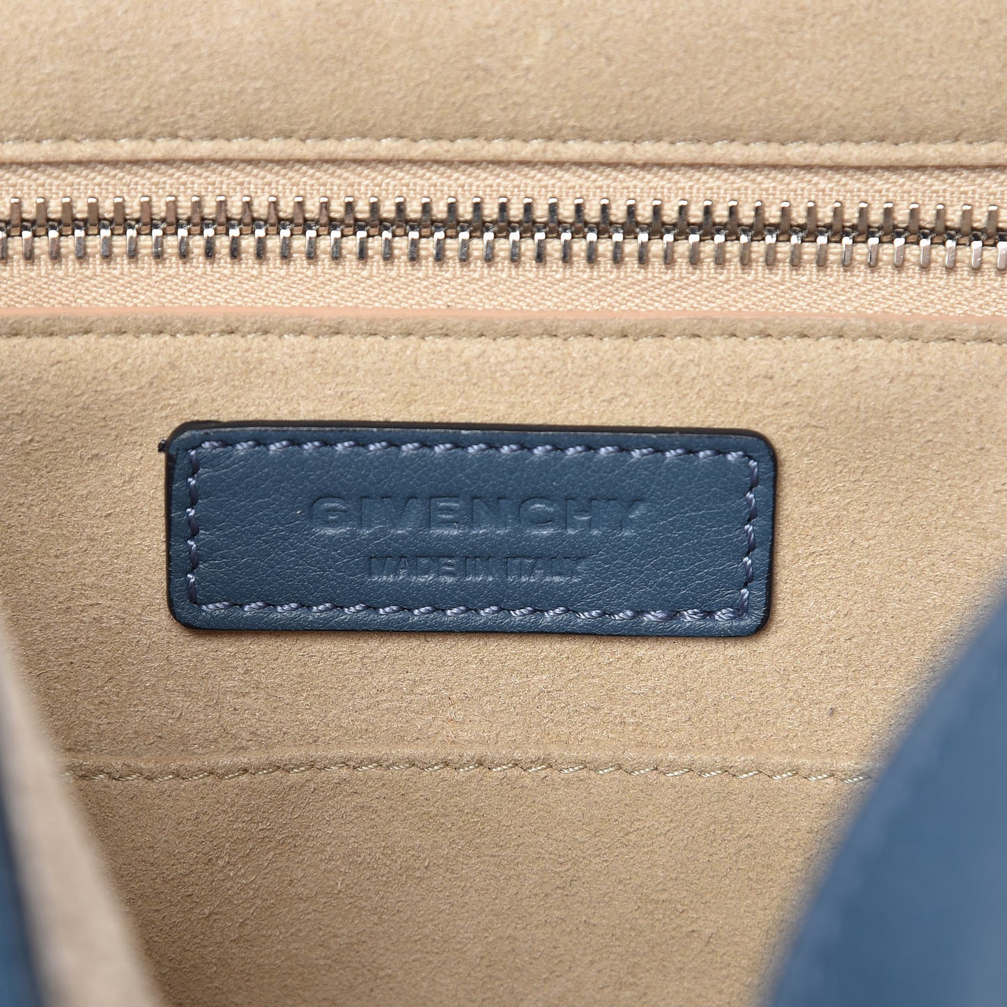 Grained Calfskin Small Shark Lock Satchel Mineral Blue
