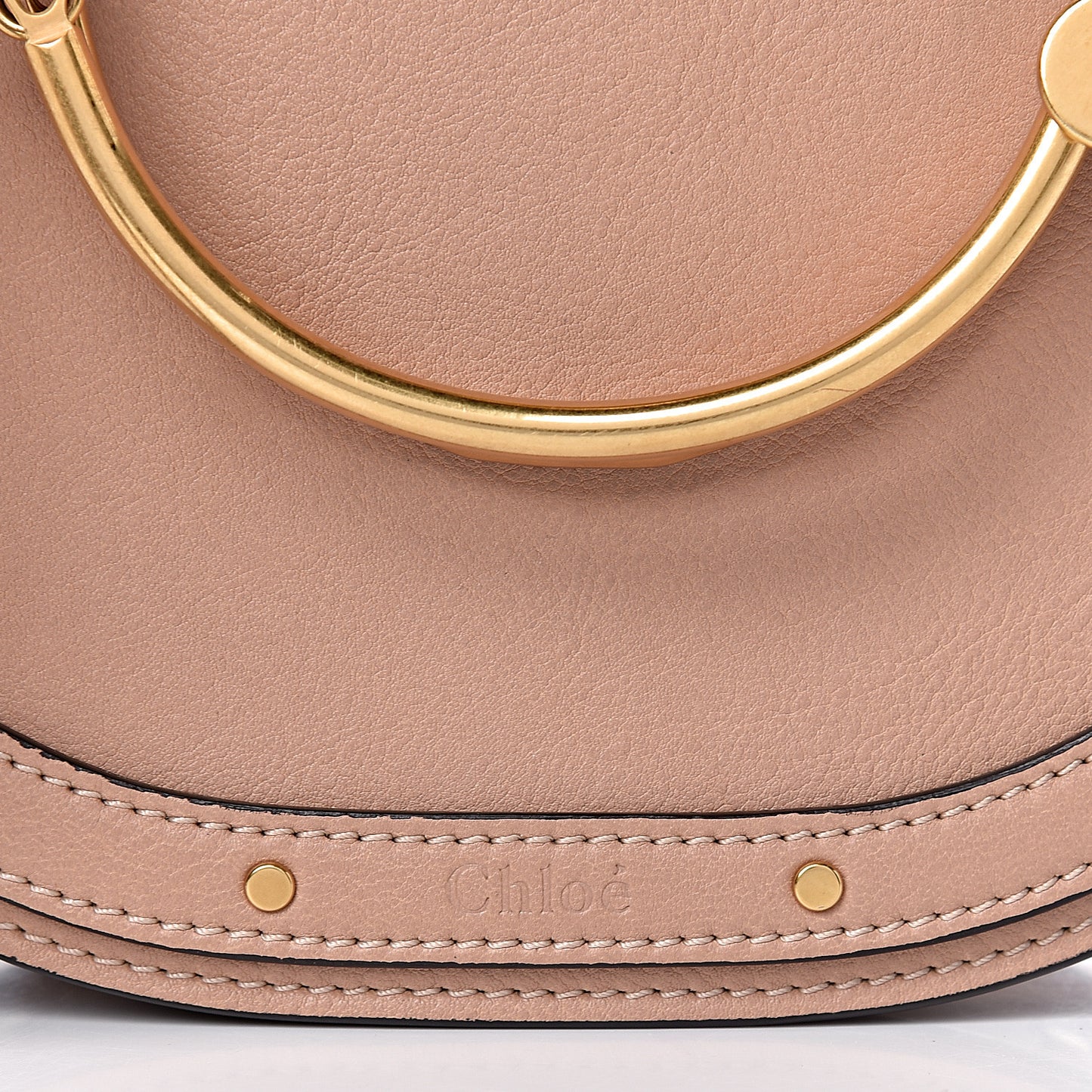 Calfskin Suede Small Nile Bracelet Bag Biscotti Beige