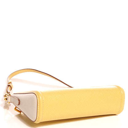 Prada Saffiano Colour Bi-Color Pochette Ananas Talco 4 of 9