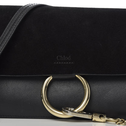 Chloe Suede Calfskin Small Faye Shoulder Bag Black 10 of 10
