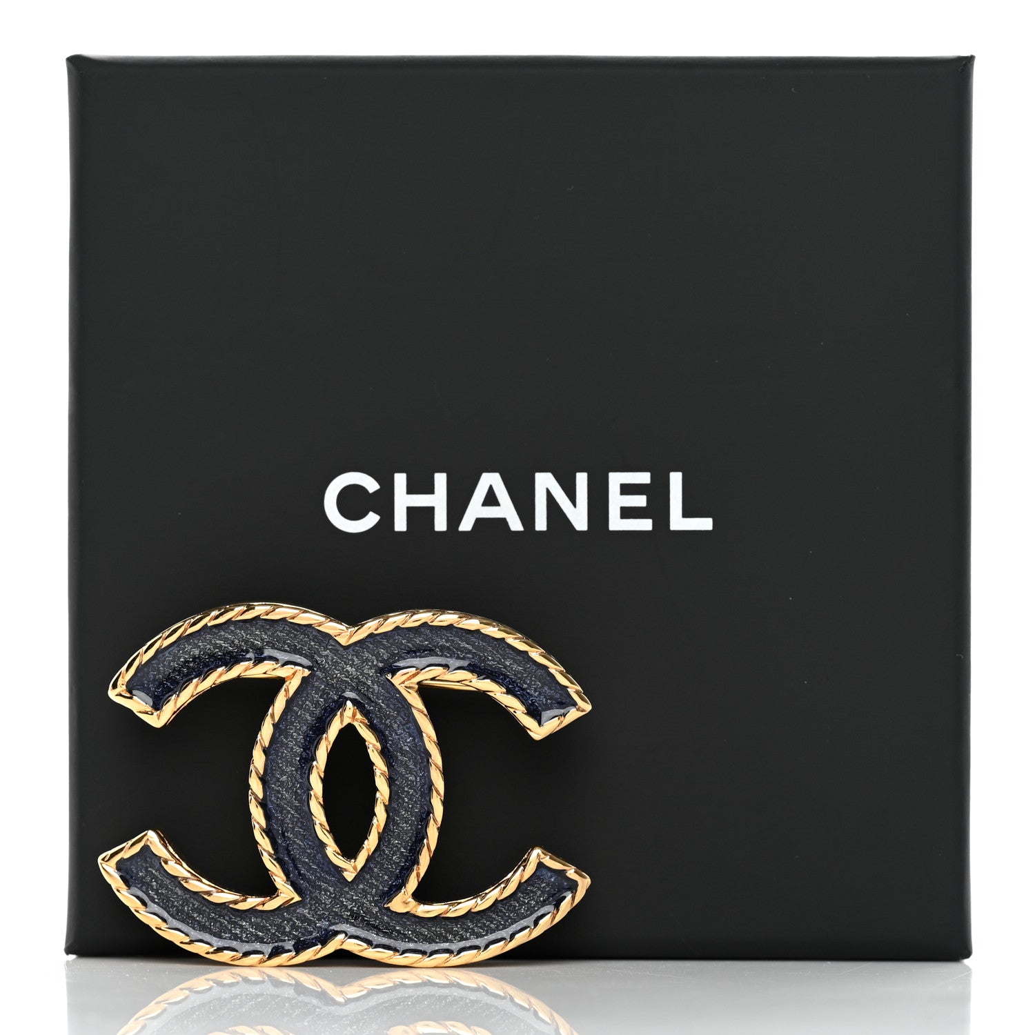Chanel Enamel CC Brooch Denim Blue 4 of 4