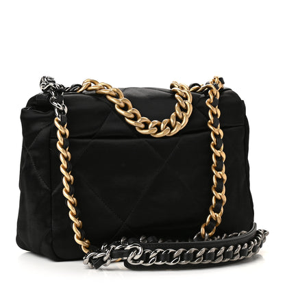 Chanel Satin Quilted Medium Chanel 19 Flap Black 3 of 9