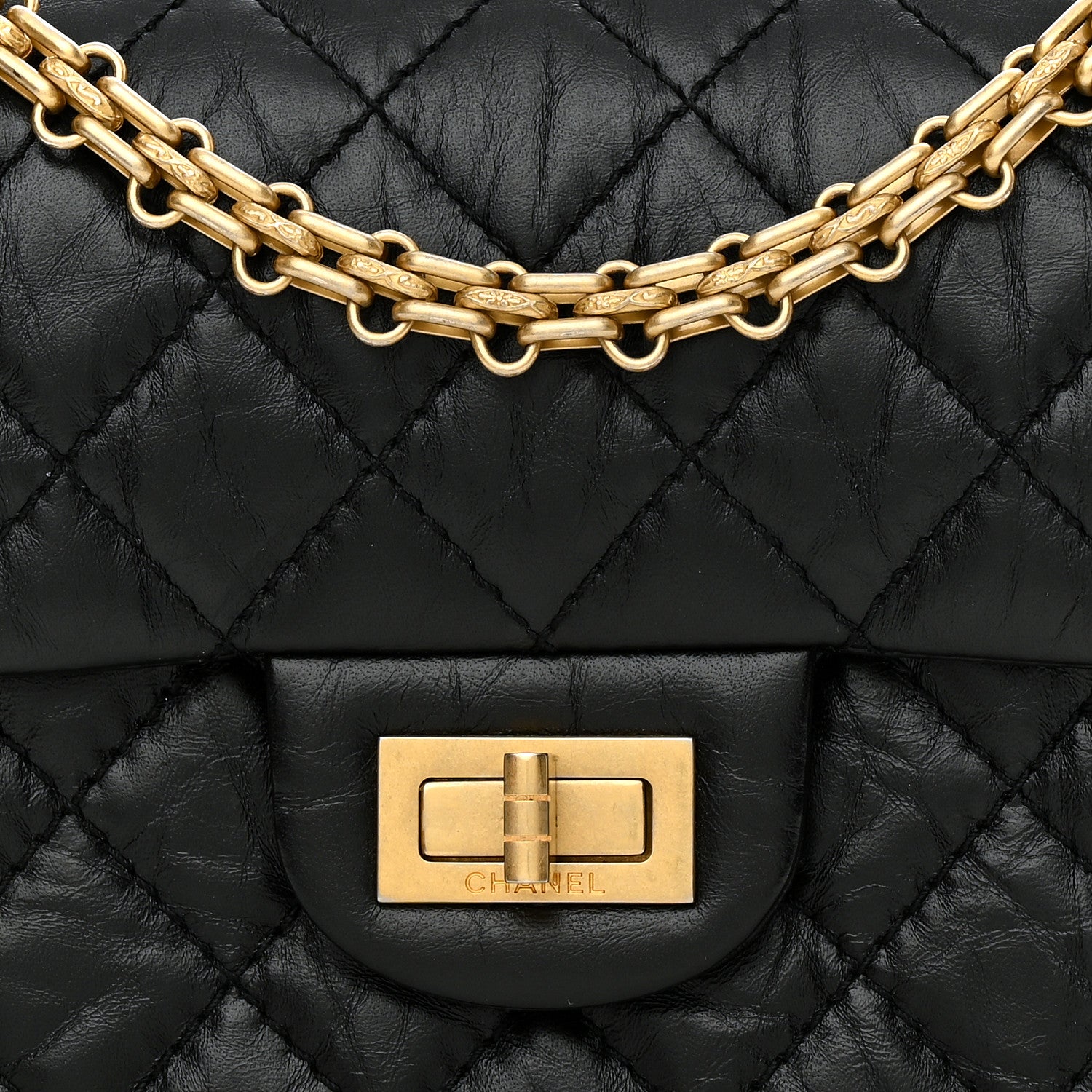 Chanel Aged Calfskin Quilted 2.55 Reissue Mini Flap Black 8 of 11