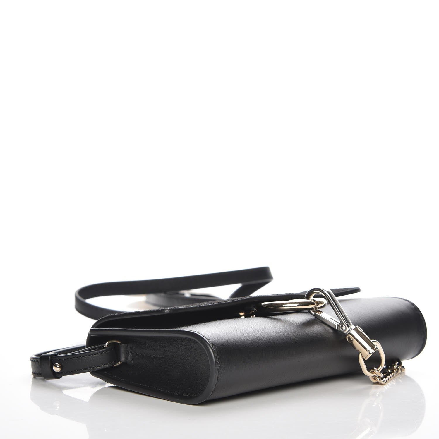Chloe Suede Calfskin Faye Wallet On Strap Black 4 of 7