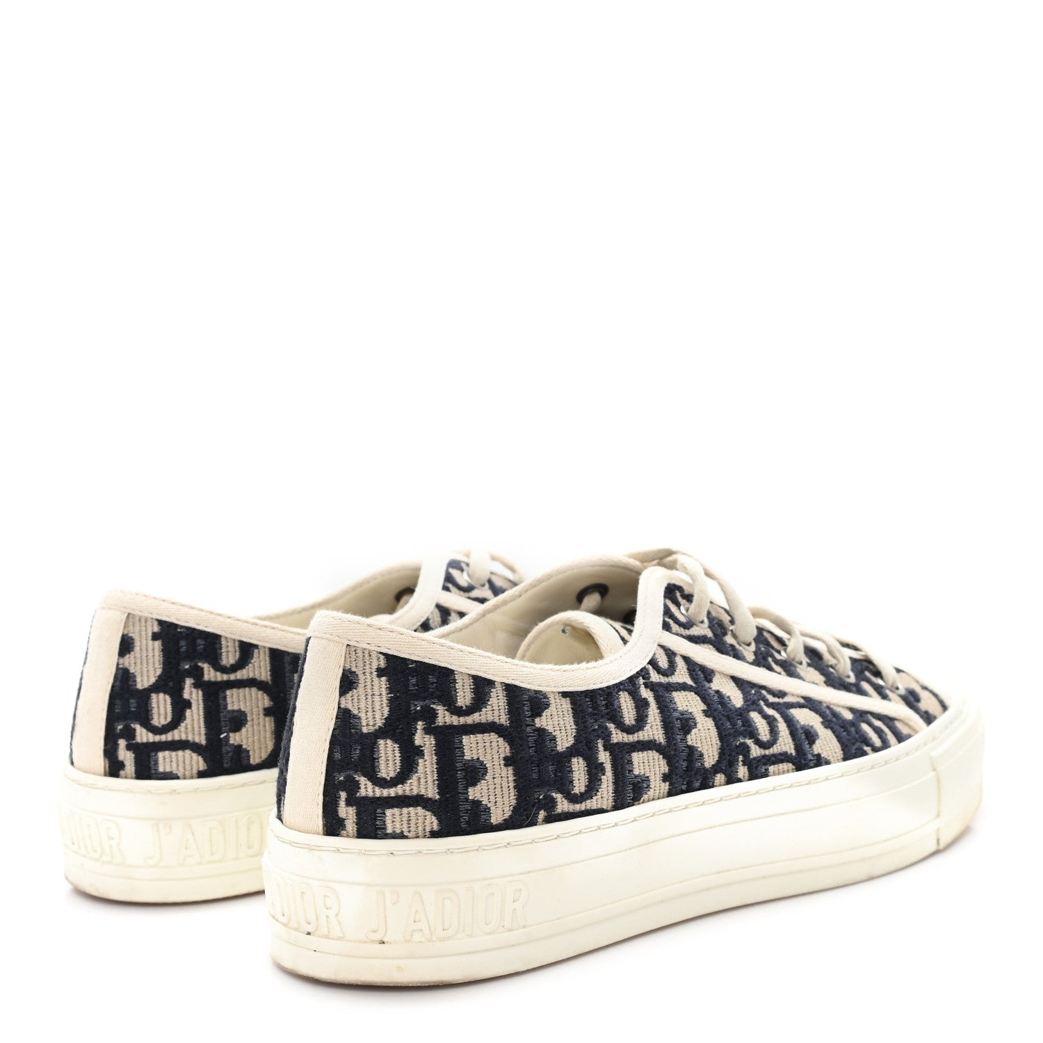 Christian Dior Canvas Oblique Walk'N'Dior Low Top Sneakers 38 Deep Blue 5 of 10