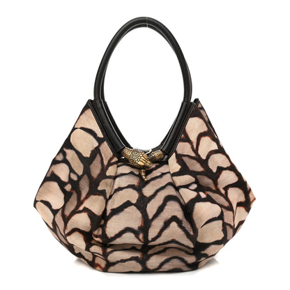 Jimmy Choo Calfskin Canvas Diego Shell Print Tote Brown 1 of 10
