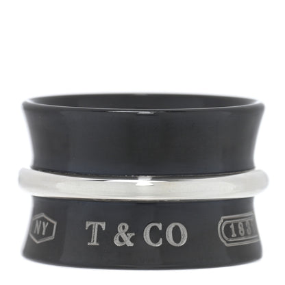 Tiffany Sterling Silver Titanium 1837 Wide Ring 47 4 1 of 5