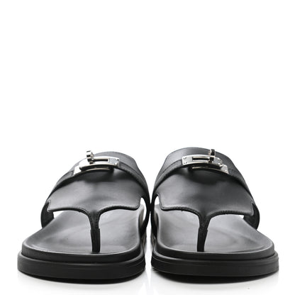 Hermes Calfskin Womens Empire Sandals 39 Black 2 of 11
