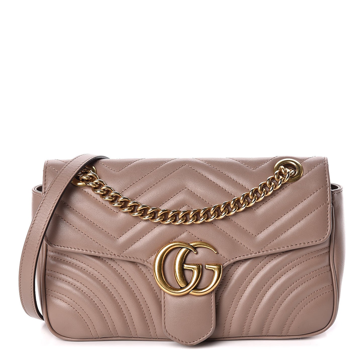 Calfskin Matelasse Small GG Marmont Shoulder Bag Porcelain Rose