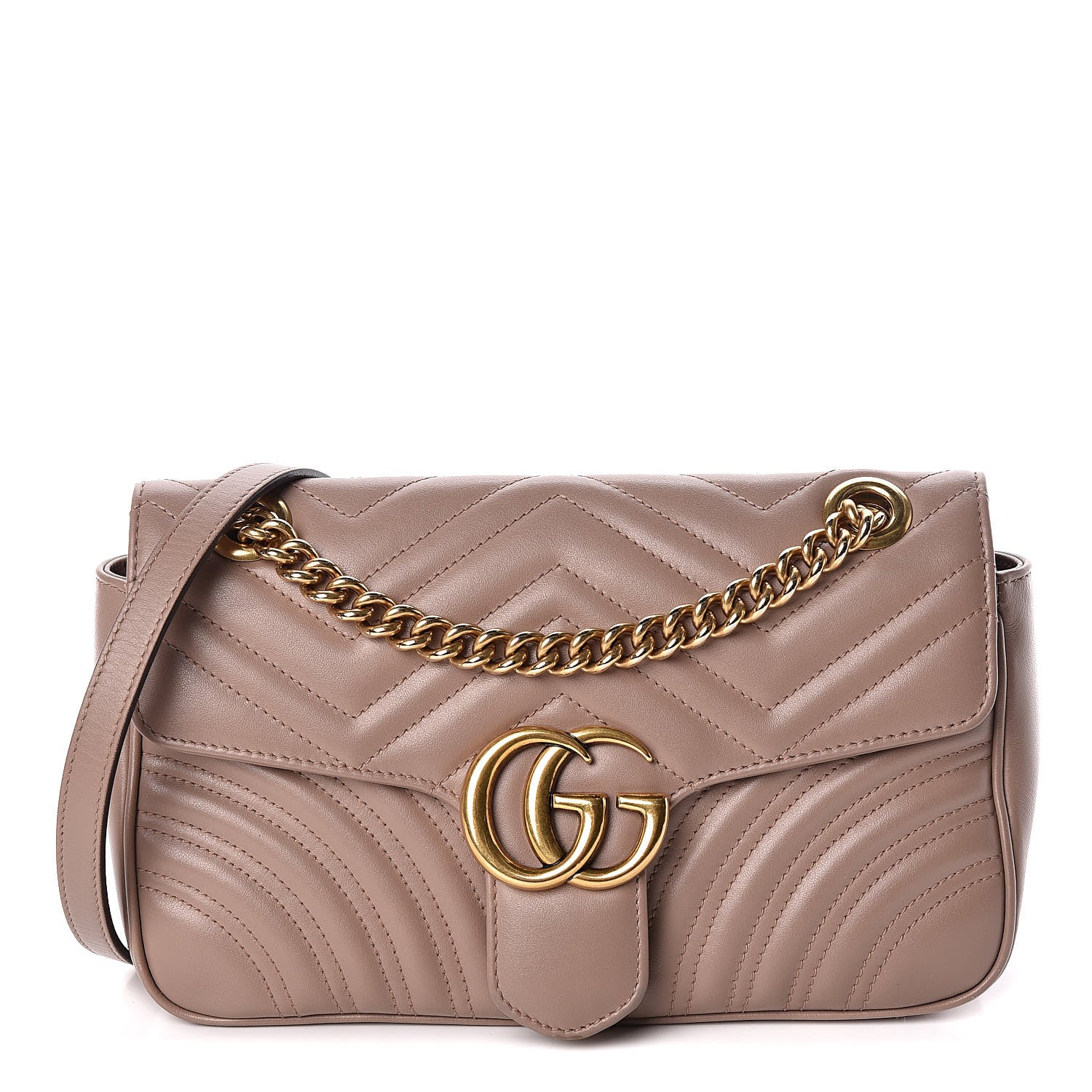 Gucci Calfskin Matelasse Small GG Marmont Shoulder Bag Porcelain Rose 1 of 10